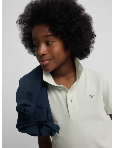 Polo kids raqueta etnica verde