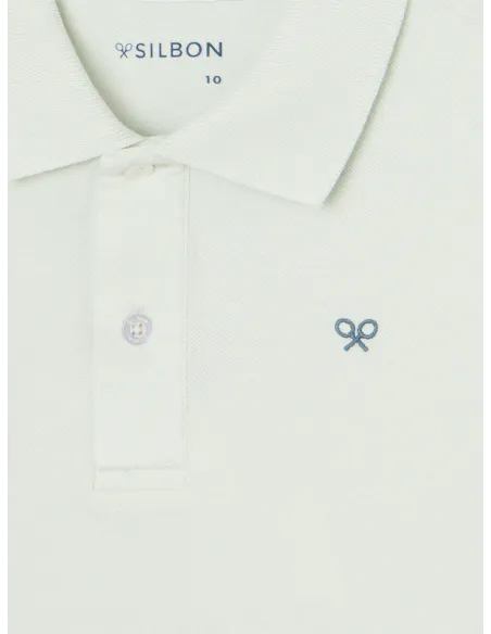 Polo kids raqueta etnica verde