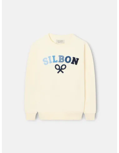 Sudadera kids Silbon raqueta media multicolor crema