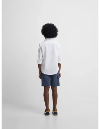 Camisa sport kids lino blanco