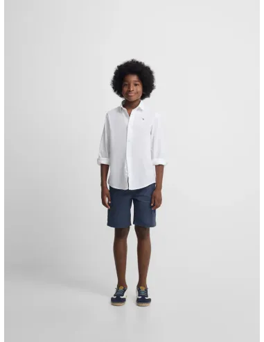 Camisa sport kids lino blanco