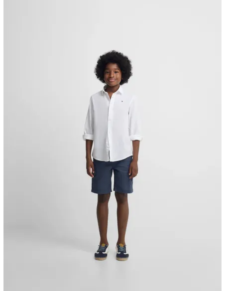 Camisa sport kids lino blanco