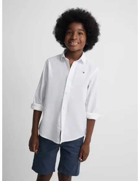 Camisa sport kids lino blanco