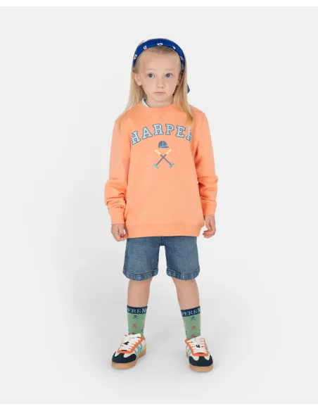 SUDADERA RETRO KIDS CORAL GLOW