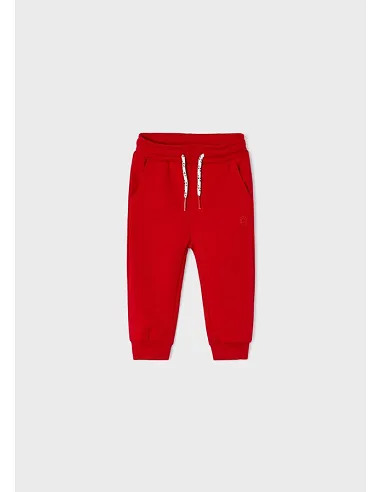 Pantalon felpa basico puños - Rojo      