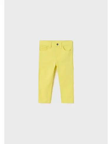 Pantalon sarga slim fit basic - Limon     