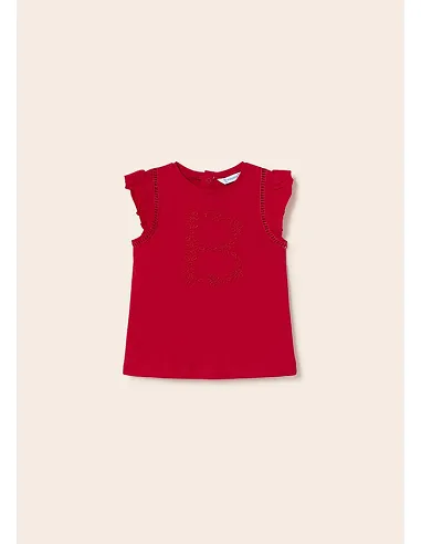 Camiseta m/c bordada - Rojo      