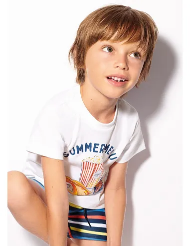Camiseta m/c "summer snacks" - Blanco    