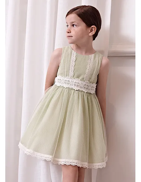 Vestido tul rombos - Verde | ABEL & LULA