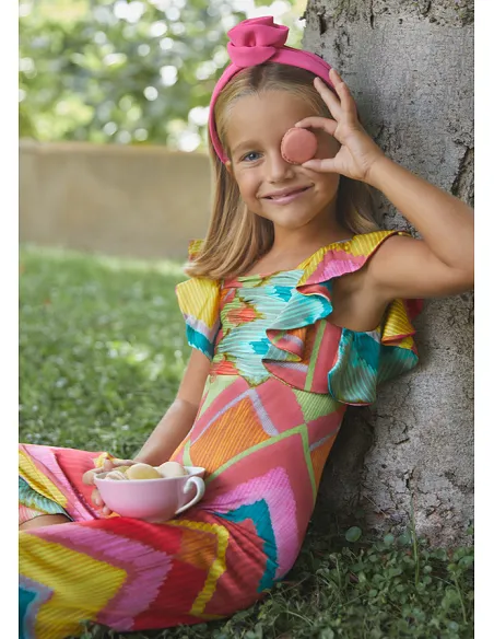 Mono saten estampado - Fucsia | ABEL & LULA