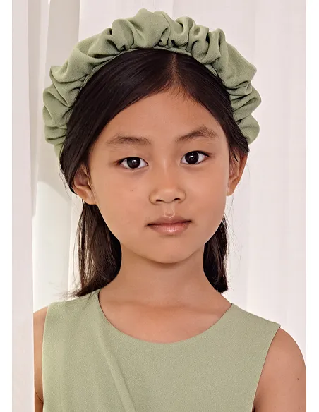 Diadema crepe fruncida - Verde    | ABEL & LULA