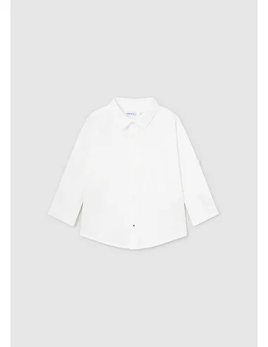 Camisa m/l lino basica - Blanco    
