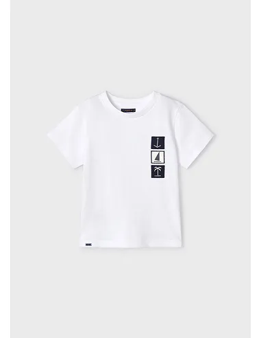 Camiseta m/c apliques - Blanco    