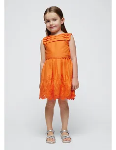 Vestido bordado - Naranja   