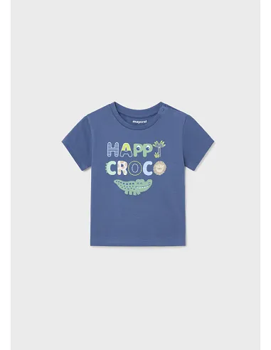 Camiseta m/c aplique "croco" - Indigo    