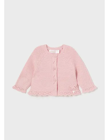 Rebeca larga tricot - Rosa baby