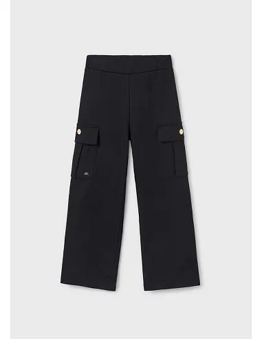 Pantalon felpa cargo - Negro     