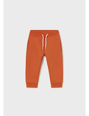 Pantalon felpa basico puños - Naranja   