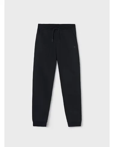 Pantalon felpa basico puños - Negro     