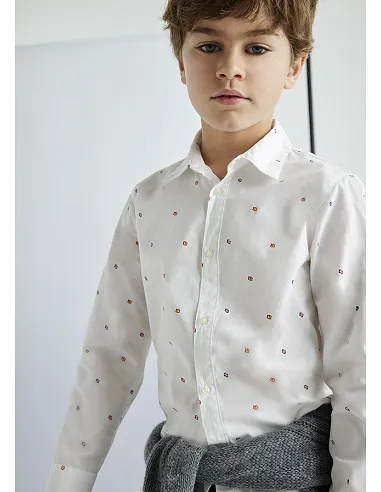 Camisa m/l estampada - Blanco    