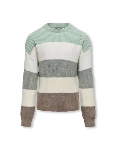 JERSEY KOGSANDY -Silt Green Cloud Dancer/Sea Spray/Bich/Walnut