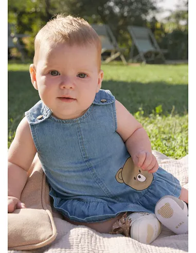 Vestido y gorro denim - Tejano    