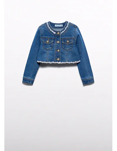 Cazadora denim aplicaciones - Indigo | ABEL & LULA