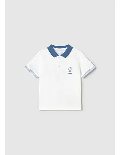 Polo m/c apliques - Blanco    