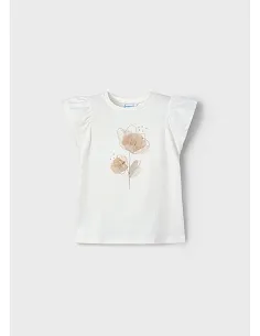 Camiseta m/c flor - Crudo     