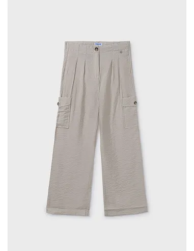 Pantalon largo fluido cargo - Arena     