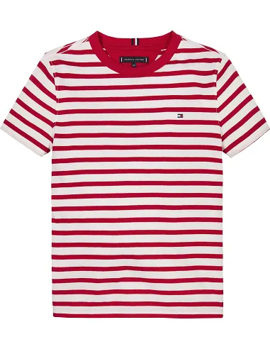 Camiseta Primary Red White Breton Stripe