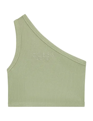 GARMENT DYE ONE SHOULDER TOP LIGHT MATCHA