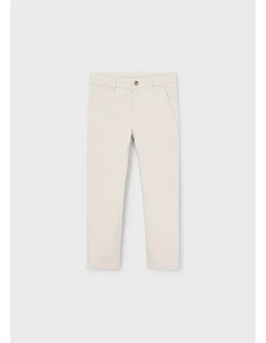 Pantalon chino sarga basico - Hueso