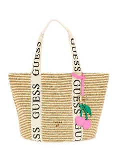 STRAW SHOPPING BAG CREAM WHITE