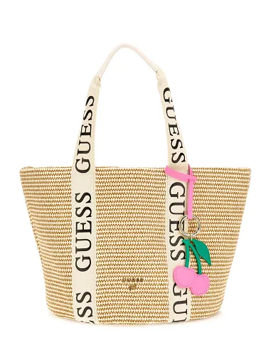 STRAW SHOPPING BAG CREAM WHITE