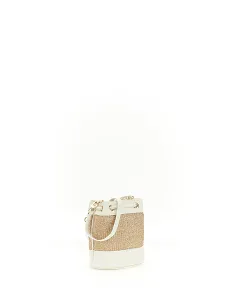 STRAW MINI BUCKET BAG CREAM...